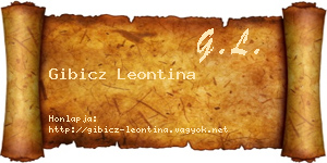 Gibicz Leontina névjegykártya